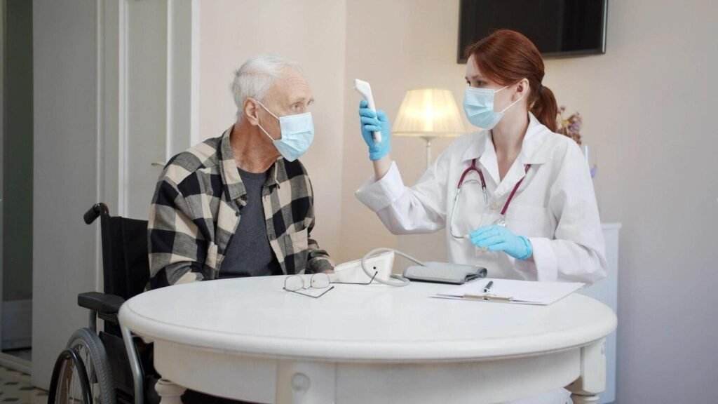 Doctor examining patient clinic test